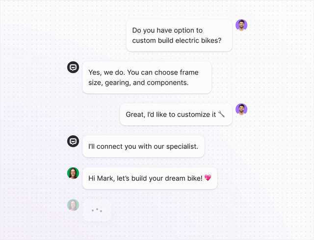 AI agent in Text App for saas
