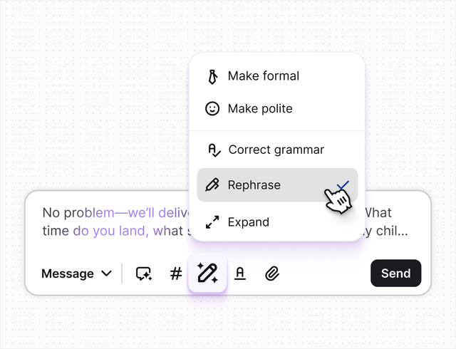 AI live chat in Text App for forex and cfd