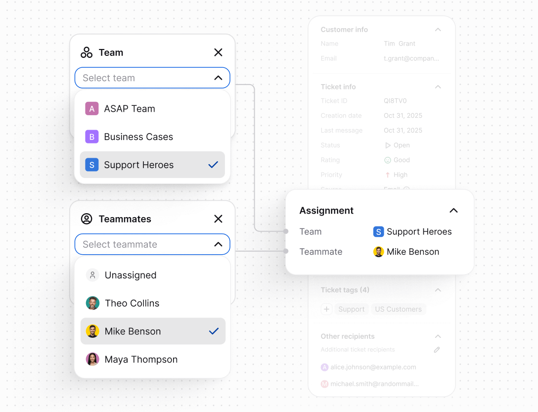 Organized workflows in Text App for saas