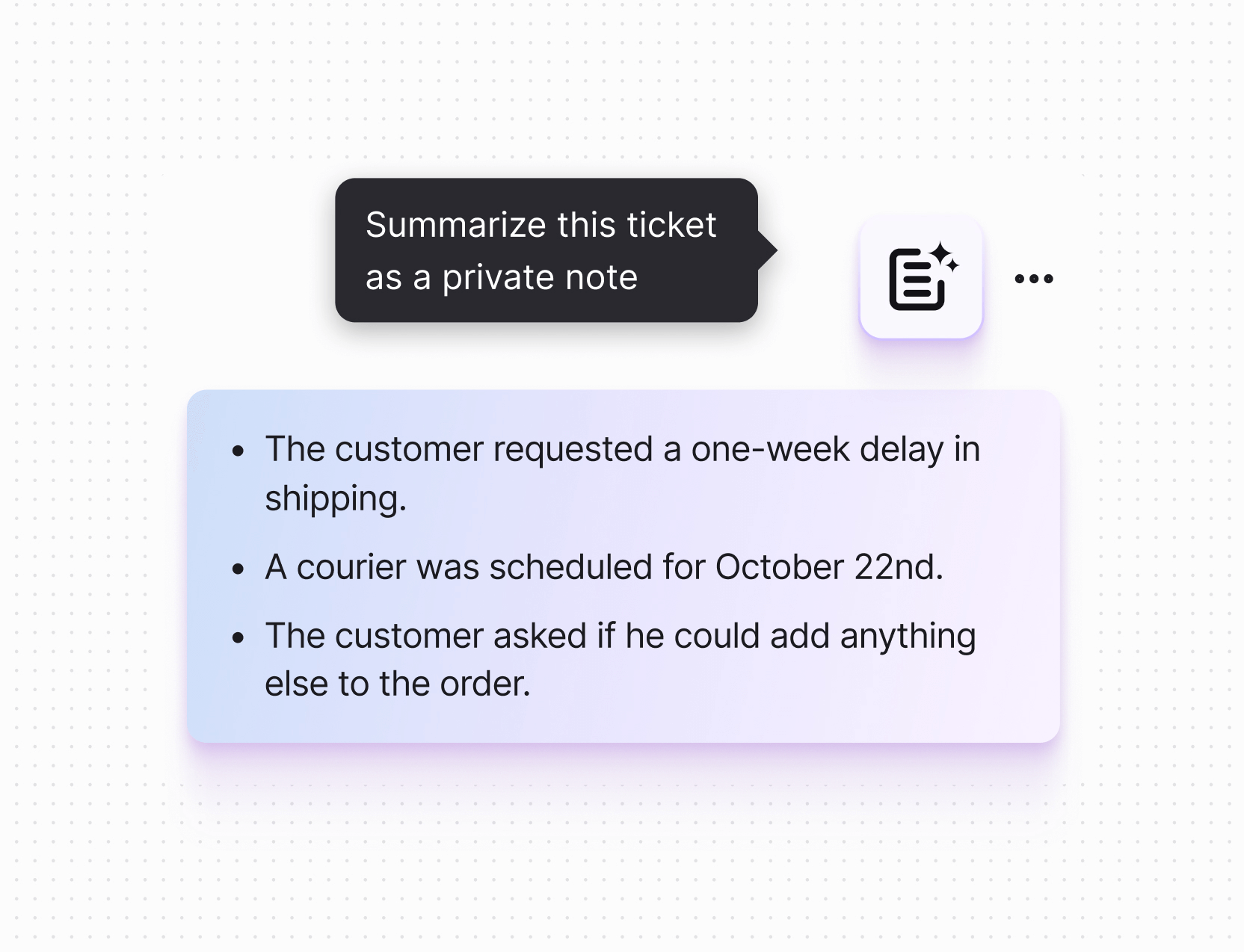 AI help desk in Text App for logistics
