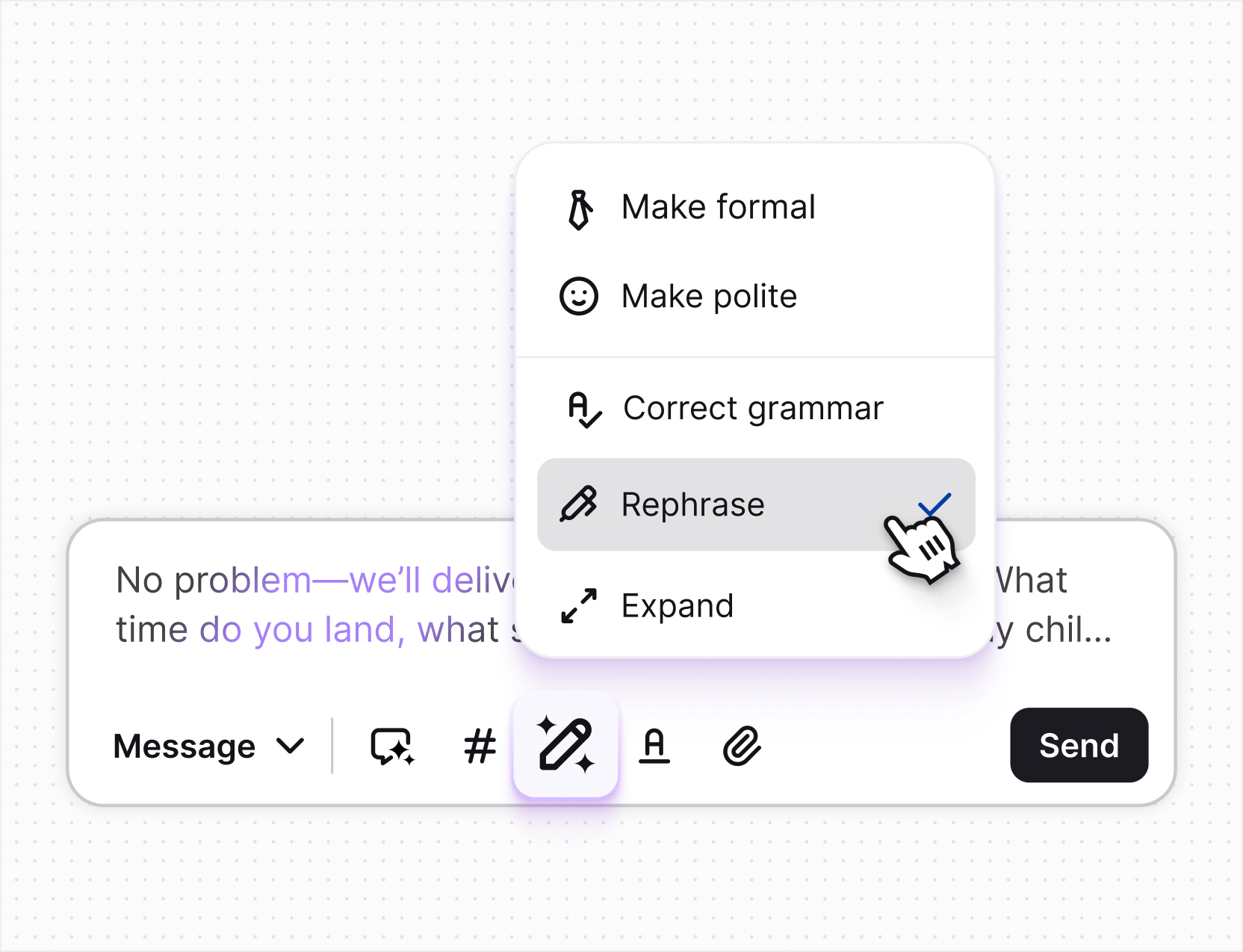 AI live chat in Text App for forex and cfd