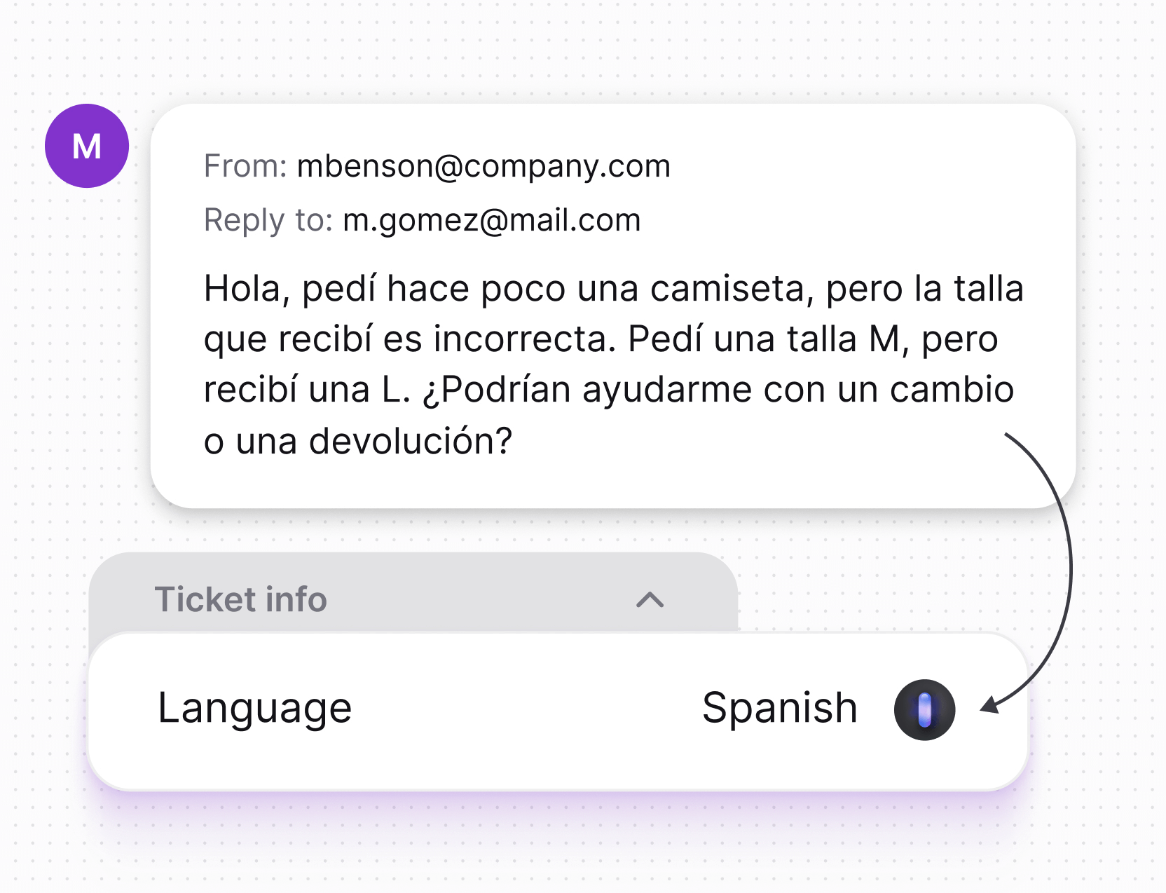Text Intelligence in Text App for logistics